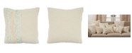 Saro Lifestyle Delicate Pom Pom Applique Decorative Pillow, 18" x 18"